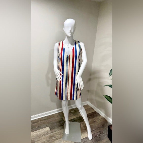 NWT Pomander Place Stripe Kira Dress M 100% Cotton Patriotic Style - Picture 5 of 11